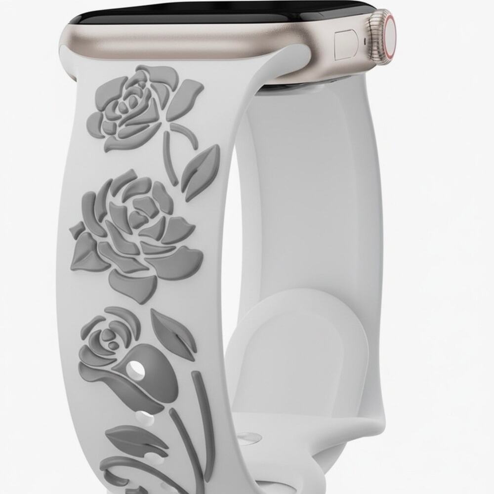Floral Engraved Band Compatible with Apple Watch 38/40/41mm
